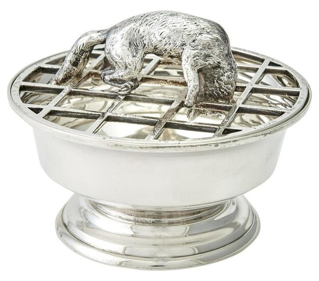 Victorian Sterling Silver Novelty Bowl with Fox