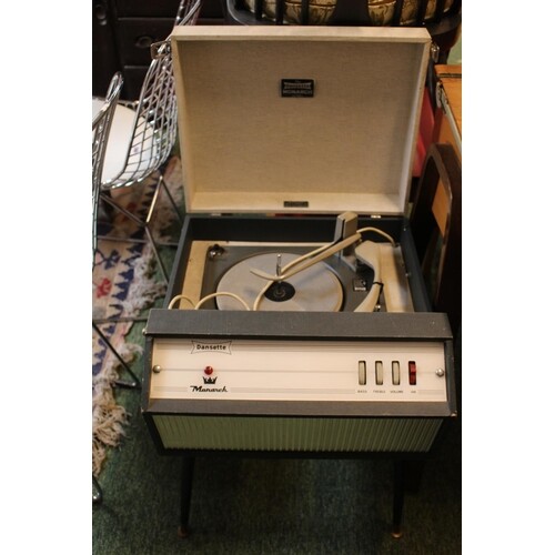 Vintage Dansette Monarch record player on tapering legs