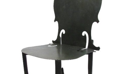 Vintage Metal Violin Chair in the Style of Arman