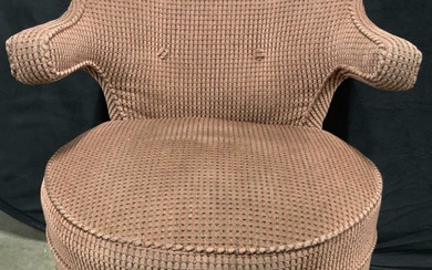 Vintage Upholstered Swivel Armchair