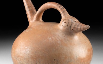 Viru Pottery Spouted Vessel, Bird Head