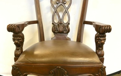 Vntg Chippendale Style Wooden End Chair