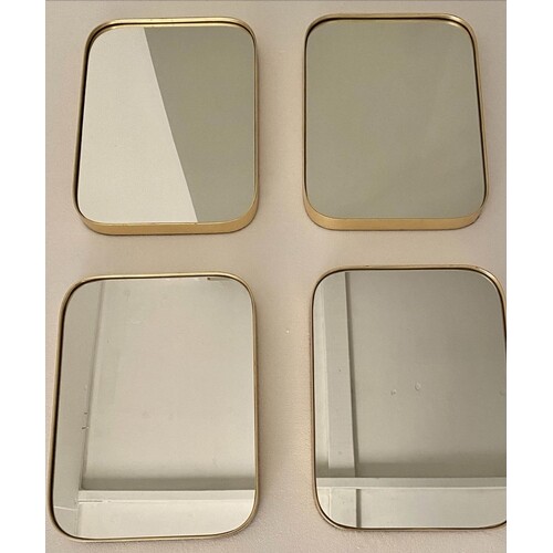 WALL MIRRORS, a set of four, 40cm x 30cm, 1960's French styl...