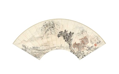 WU HUFAN 吳湖帆 (China, 1894-1968) Landscape 山水圖扇頁