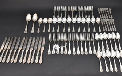 Wallace Sterling Silver Flatware, Rose Point Pattern, incl; 12 Forks (7 1/4"L), 12 Forks (6 1/4"L)