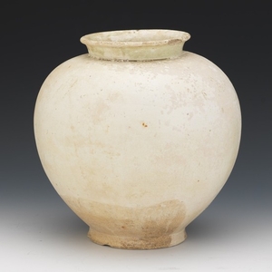 White Glazed Ceramic Jar