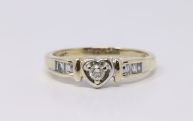 Yellow Gold Heart Diamond Ring.