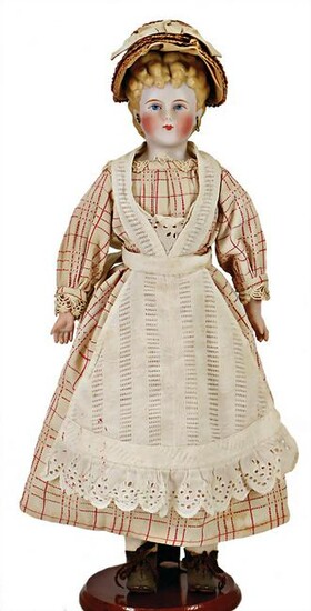 bisque porcelain shoulder headed doll, Parian, 38 cm