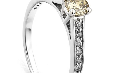 0.71 tcw VVS2 Diamond Ring - 14 kt. White gold - Ring - 0.51 ct Diamond - 0.20 ct Diamonds - No Reserve Price