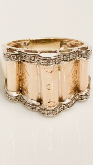 14 kt. Pink gold, White gold, Yellow gold - Ring - 0.40 ct Diamond