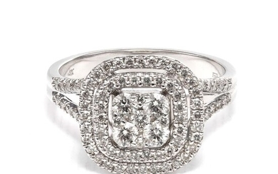 14 kt. White gold - Ring - 0.82 ct Diamonds - No Reserved Price