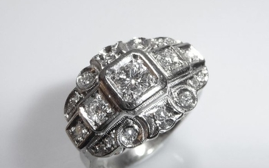 15 kt. White gold - Ring - 15 diamonds 0.57 ct. G / VVS