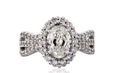 1.50 carat Oval Diamond I/I1 GIA Ring