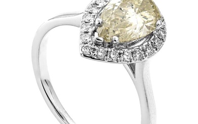 1.65 tcw Diamond Ring - 14 kt. White gold - Ring - 1.43 ct Diamond - 0.22 ct Diamonds - No Reserve Price