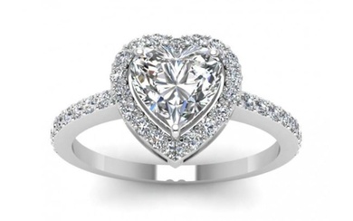 1.8 ctw Certified Diamond Ring - 14k White Gold