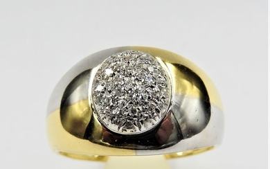 18 kt. Bicolour, White gold, Yellow gold - Ring - 0.32 ct Diamond