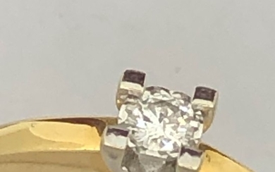 18 kt. Bicolour, Yellow gold - Ring - 0.10 ct Diamond