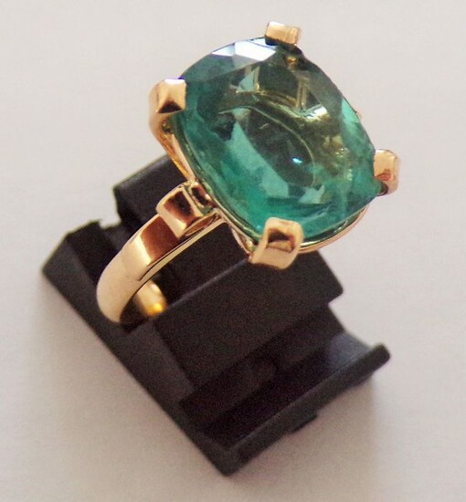 18 kt. Gold, Yellow gold - Ring - 5.90 ct Fluorite