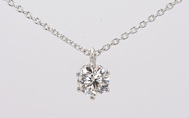 18 kt. White gold - Necklace - 0.55 ct Diamond