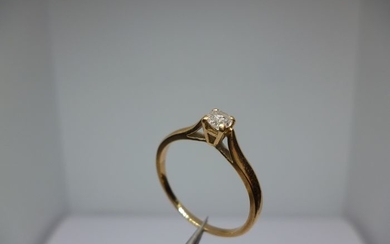 18 kt. Yellow gold - Ring Diamond about 0.20 carat