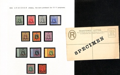 1901-1912 Specimen stamps, all sets complete, also 1907 3d a...