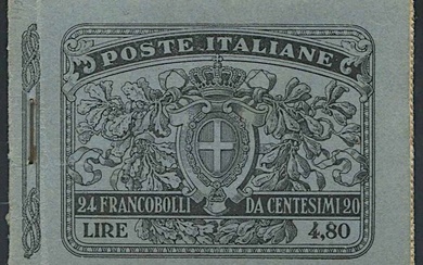 1916, Regno d’Italia, libretto di ventiquattro francobolli da 15 cent.