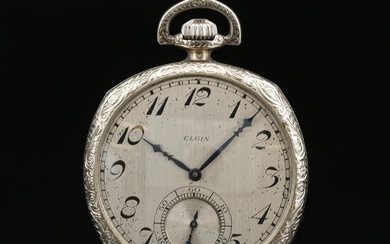 1925 Elgin Gold Filled Open Face Pocket Watch