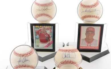 1990 Players Signed Baseballs, Armstrong, Robinson, Oliver and Hammond COA