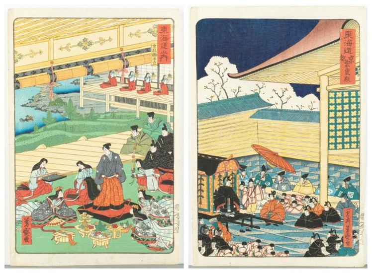 2 Japanese woodblock prints, Utagawa Yoshimori.