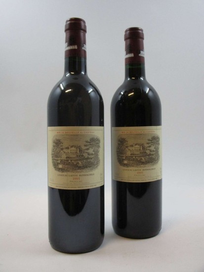 2 bouteilles CHÂTEAU LAFITE ROTHSCHILD 1995 1er GC Pauillac (étiquettes fanées)
