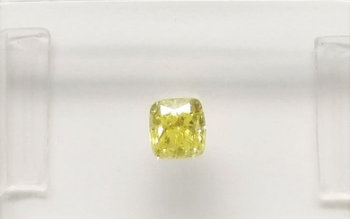 1 pcs Diamond - 0.28 ct - Cushion - fancy yellow - SI2
