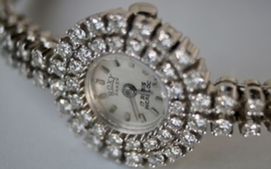 Anker "Roxy" 18kt./750 white gold horloge - With brilliant cut diamonds G/VVS approx. 1.5CT - Women - 1960-1969