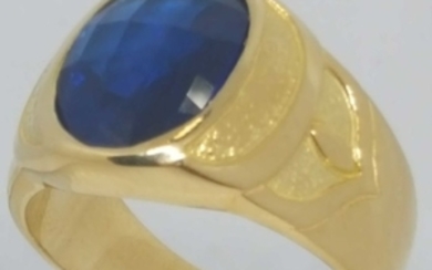 18 kt. Yellow gold - Ring Sapphire verneuil