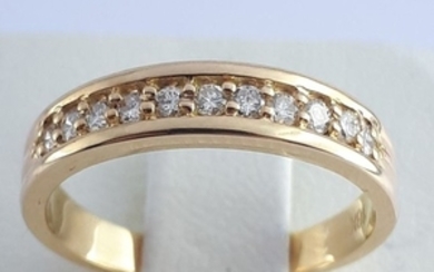 18 kt. Yellow gold - Vintage Diamond Band Ring- 0.22 ct Diamond