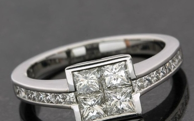 18 kt. White gold - Ring - 1.16 ct Diamond