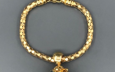 18 kt. Yellow gold - Bracelet - 0.75 ct Amethyst - Sapphire