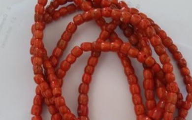 18 kt. red coral - Necklace red coral