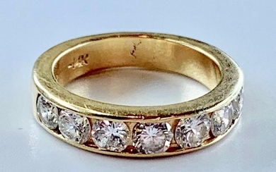 14K Gold and Diamond Channel Band