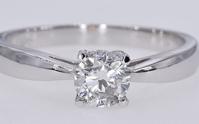 18 kt. White gold - Solitaire ring - 0.60 ct Diamond