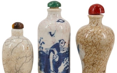 (3) Chinese Porcelain Snuff Bottles