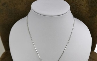 14 kt. White gold - Necklace, Necklace with pendant - 0.10 ct Diamond - Diamond