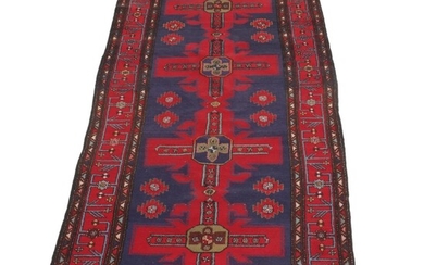 4' x 9'7 Hand-Knotted Persian North-West Persian Wide Carpet Runner,1960s