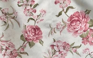 5 meters - San Leucio fabric with floral peony pattern - Cotton - Late 20th century
