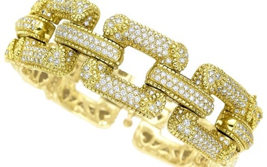 55299: Judith Ripka Diamond, Gold Bracelet Stones: Fu
