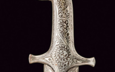 A DAGGER WITH SILVER DECORATIONS