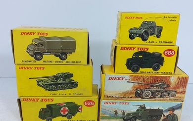 7 various boxed Dinky military vehicles