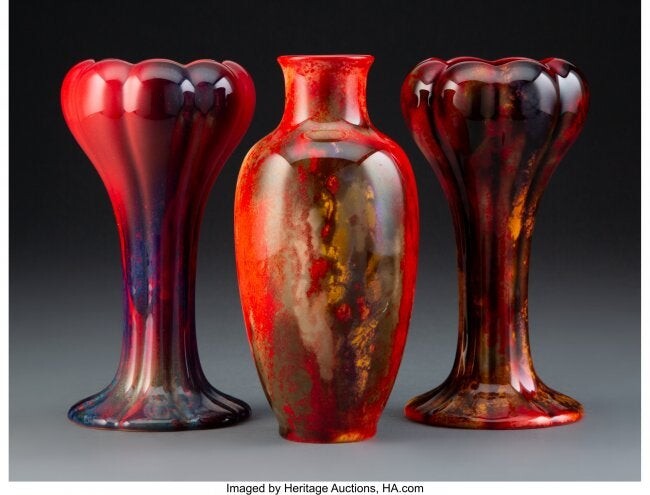 79399: Three Royal Doulton Glazed Earthenware Sung Vase