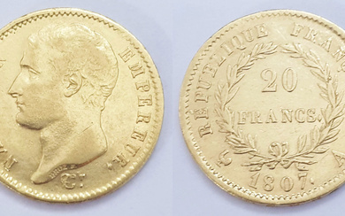 900 pure gold coin Napoleon I, year 1807 A rare...