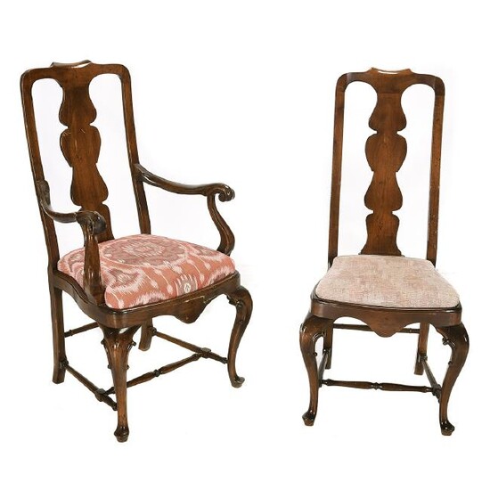 Set of Eight George I Style Walnut Dining Chairs