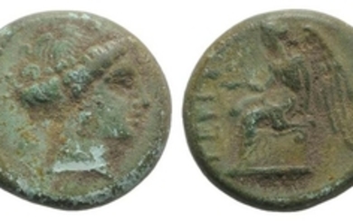 Bruttium, Terina, c. 350-275 BC. Æ (12 mm, 1.88g, 12h)....